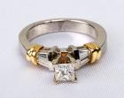 Lady's Diamond, Platinum, 18K Yellow Gold Ring