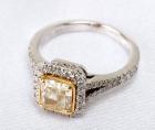 Lady's Fancy Yellow & Colorless Diamond 18K White Gold Ring