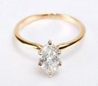 Lady's Marquise Diamond Solitaire, 14K Yellow Gold Ring