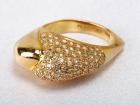 Lady's Modern Design Diamond, 18K Yellow Gold Ring