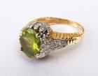 Lady's Peridot, 18K Yellow Gold Custom Made Ring