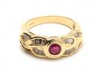 Ruby, Diamond and 14K Yellow Gold Lady's Ring