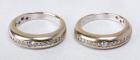 Matching Pair of Diamond, 18K White Gold Wedding Bands