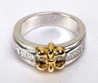 Men's Diamond 18K White &Yellow Gold Custom Made Ring