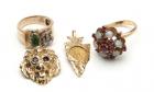 Collection of Colored Stone, 14K Yellow Gold Jewelry