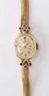 Lady's Omega Ruby, 14K Yellow Gold Wristwatch