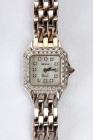 Lady's Geneve Diamond 18K White Gold Panthere Style Wristwatch