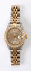 Lady's Rolex Oyster Perpetual Date Just Diamond, 18K Yellow Gold & Stainless Steel Wristwatch