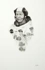 1991 Buzz Aldrin & artist signed portrait artist's proof