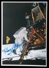 1969 Apollo 11 FLOWN Kapton foil swatch on Buzz Aldrin signed photocard