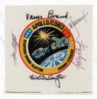 1975 Apollo-Soyuz FLOWN crew signed beta cloth