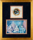 1975 ASTP full crew signd FLOWN Beta cloth & full crew signed litho