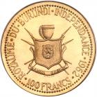 Burundi. 100 Francs, 1962 PCGS Proof 65 - 2