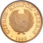 Cyprus. 20 Pounds, 1990 Choice Brilliant Proof