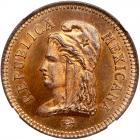 Mexico. Bronze Pattern 2 Centavos, 1890 NGC MS65 RB