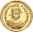 Theodosius II. Gold Solidus (4.43 g), AD 402-450 Nearly EF