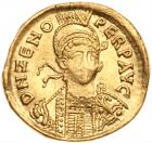 Zeno. Gold Solidus (4.26 g), second reign, AD 476-491 VF