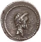 Julius Caesar. Silver Denarius (3.94 g), 42 BC EF