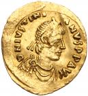 Justinian I. Gold Tremissis (1.45 g), 527-565 VF