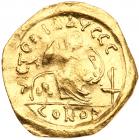 Justinian I. Gold Semissis (1.82 g), 527-565 About VF - 2