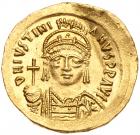 Justinian I. Gold Solidus (4.44 g), 527-565 Nearly EF