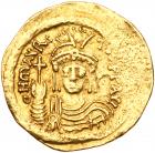 Maurice Tiberius. Gold Solidus (4.26 g), 582-602 About VF