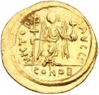 Maurice Tiberius. Gold Solidus (4.27 g), 582-602 Choice VF - 2