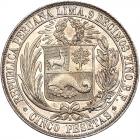 Peru. 5 Pesetas, 1880 NGC MS64 - 2