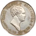 Russia (Poland). 10 Zlotych Polskich, 1823-IB NGC AU58