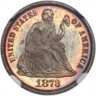 1873 Liberty Seated 10C. No Arrows, Closed 3 NGC Proof 67