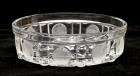 A vintage round coin glass candy dish