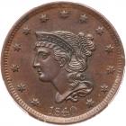 1840 N-8 R1 Large Date PCGS graded MS64 Brown, CAC Approved