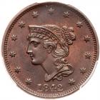 1842 N-5 R3 Large Date PCGS graded MS63 Brown, CAC Approved