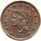 1843 N-2 R1 Petite Head, Small Letters PCGS graded MS65 Brown, CAC Approved