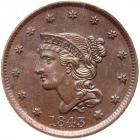 1843 N-3 R3 Petite Head, Small Letters PCGS graded MS64 Brown, CAC Approved
