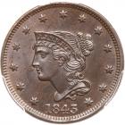 1843 N-15 R3 Petite Head, Small Letters PCGS graded MS64 Brown, CAC Approved