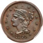 1844 N-3 R2 Repunched 18 PCGS graded MS63 Brown, CAC Approved