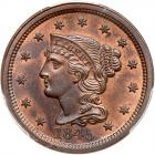 1845 N-6 R2 PCGS graded MS64 Red & Brown, CAC Approved