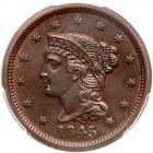 1845 N-12 R3 PCGS graded MS63 Brown, CAC Approved