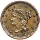 1846 N-11 R1 Medium Date PCGS graded AU58