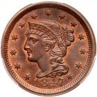 1847 N-21/40 R1 PCGS graded MS64+ Red & Brown, CAC Approved
