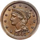 1847 N-22 R3+ PCGS graded MS62 Brown, CAC Approved