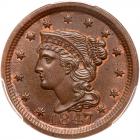 1847 N-26 R3 PCGS graded MS64 Brown, CAC Approved