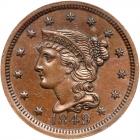 1849 N-27 R4 PCGS graded MS62 Brown, CAC Approved