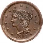 1851 N-4 R1 Repunched 1's PCGS graded MS62 Brown, CAC Approved