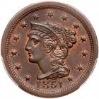 1851 N-17 R2 PCGS graded MS64 Brown, CAC Approved