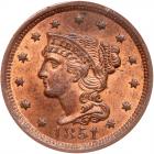 1851 N-31 R3 PCGS graded MS64 Red & Brown, CAC Approved