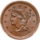 1852 N-5 R2+ PCGS graded MS65 Brown, CAC Approved