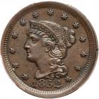 1852 N-7 R1 Repunched Date PCGS graded MS62 Brown
