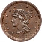 1853 N-12 R1 Repunched 1 PCGS graded MS63 Brown